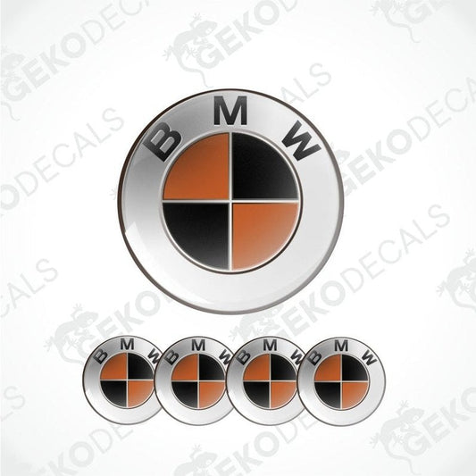 BMW logo and four smaller versions on a white background with 'Gekodecals' watermark.