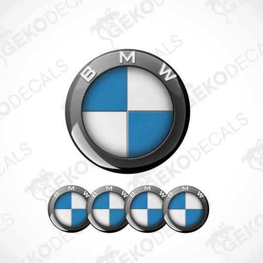 BMW logo and decal set on a white background with 'Gekodecals' branding.