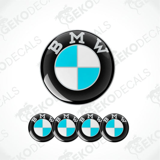 BMW logo with five smaller logos below on a white background
