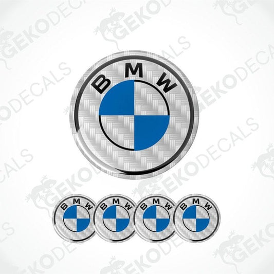 BMW logo and five smaller versions on a white background with 'Gekodecals' branding.