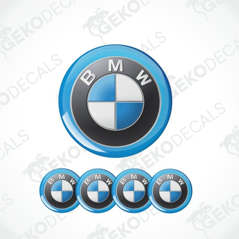 BMW logo and decal set on a white background with 'Gekodecals' watermark.