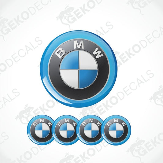 BMW logo and decal set on a white background with 'Gekodecals' watermark.