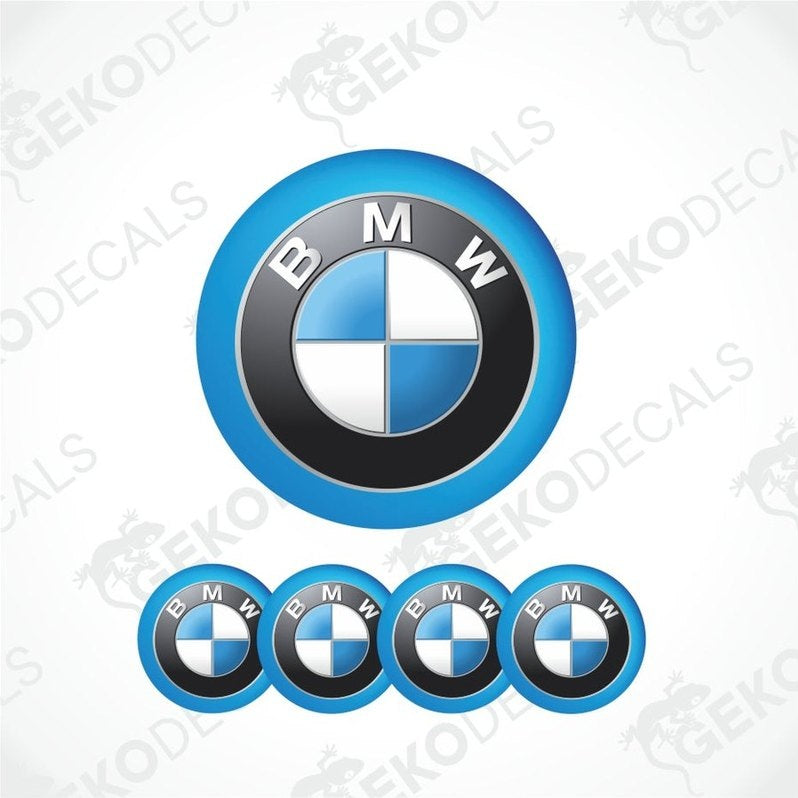 BMW logo and four smaller versions on a white background with 'Gekode Decals' watermark.