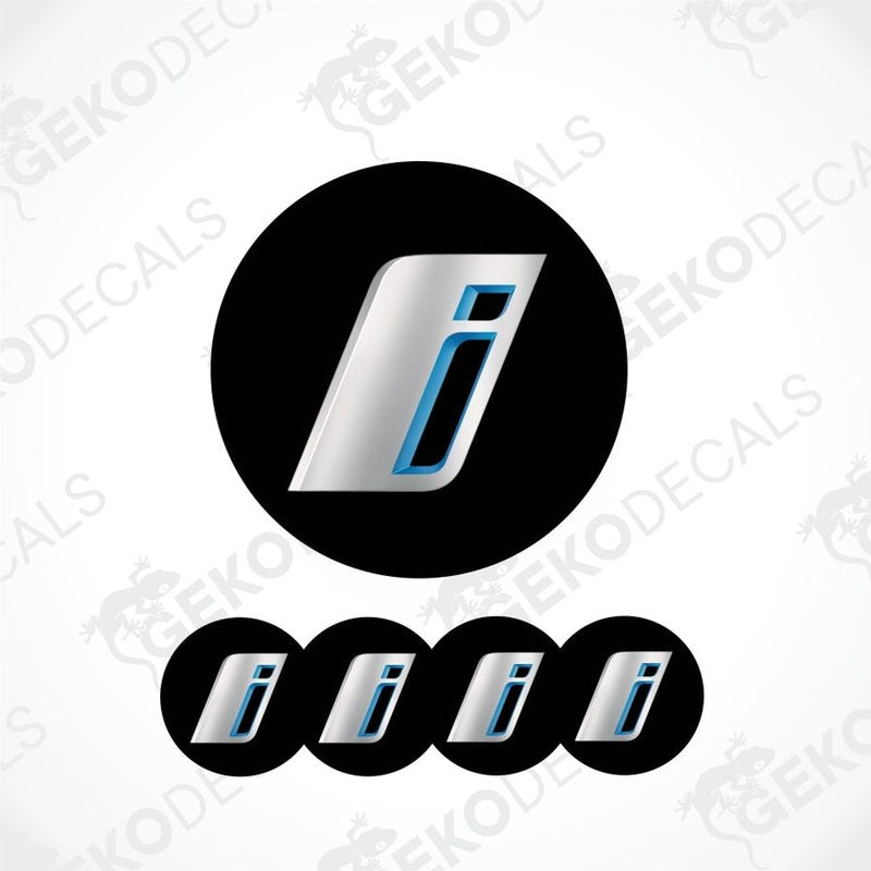 Logo with a stylized 'i' in a circular design on a white background with 'GEKODECALS' branding.