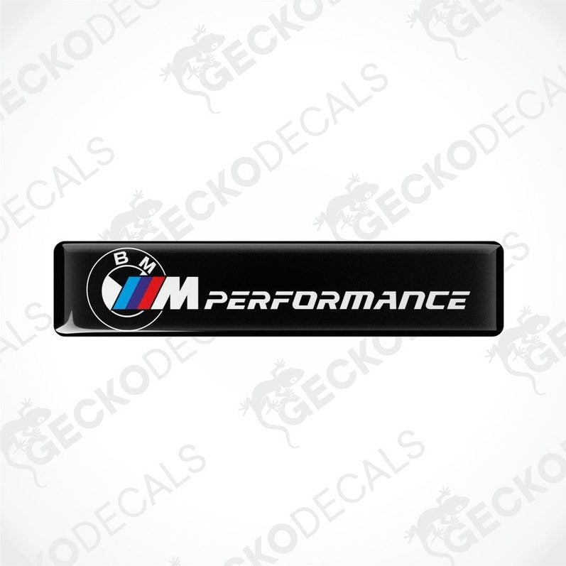  Black vinyl stickers with the BMW M PERFORMANCE logo and the Gecko Decals logo.