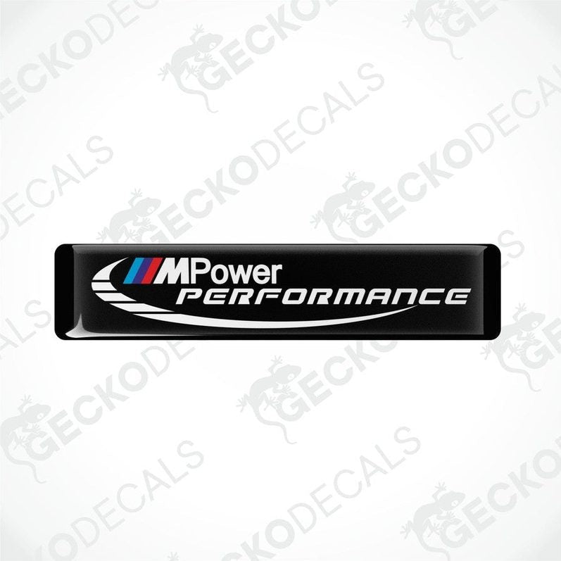  Black decals with 'M Power Performance' text and the BMW logo in white and blue