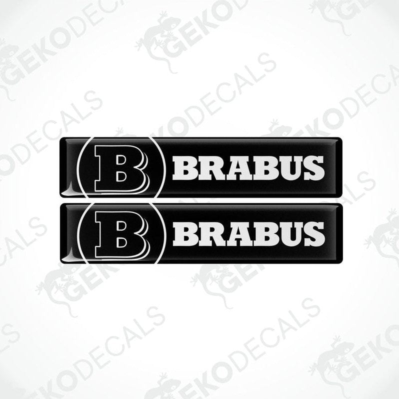 Two black and white vinyl decals with the BRABUS brand logo.