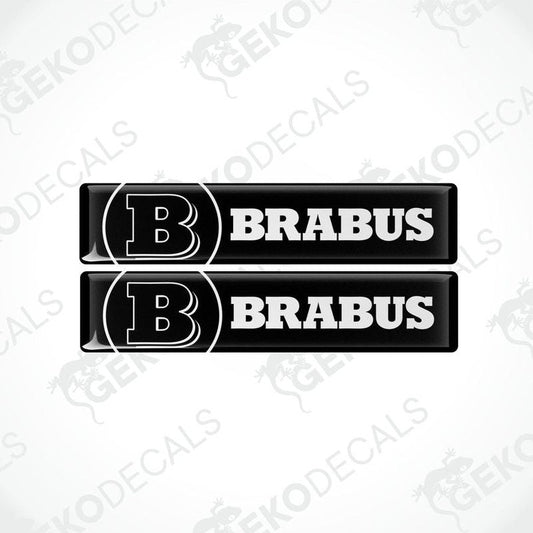 Two black and white vinyl decals with the BRABUS brand logo.