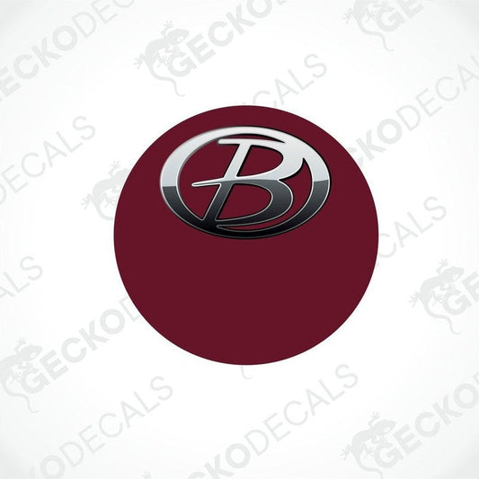 A round decal with a Buccaneer logo, predominantly silver in color, with a GeckoDecals watermark on the image.