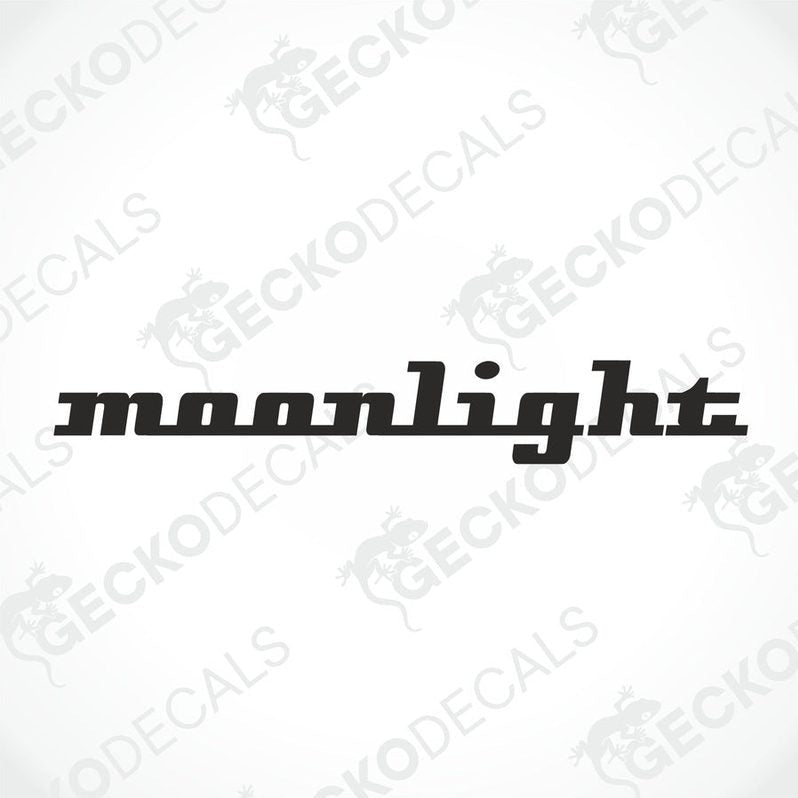 A white BÜRSTNER MOONLIGHT caravan decal vehicle presented on a white background.