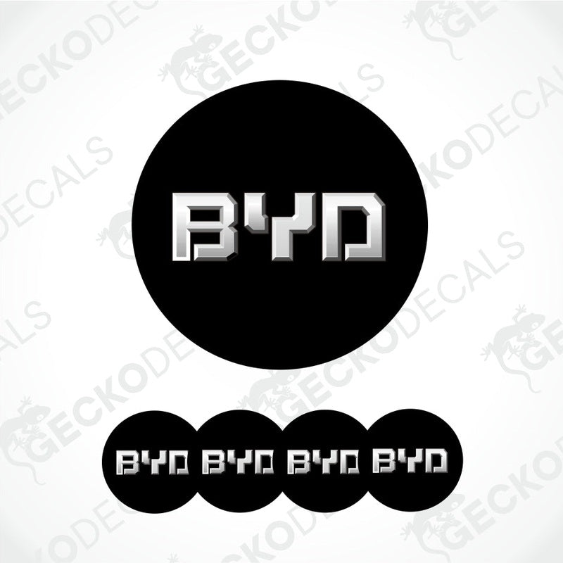 BYD logo and text on a white background