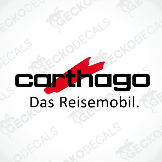 Carthago Das Reisemobil black and red die-cut caravan sticker
