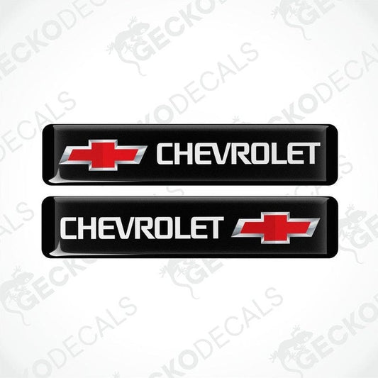 Two black, red, and white vinyl decals with the Chevrolet logo.