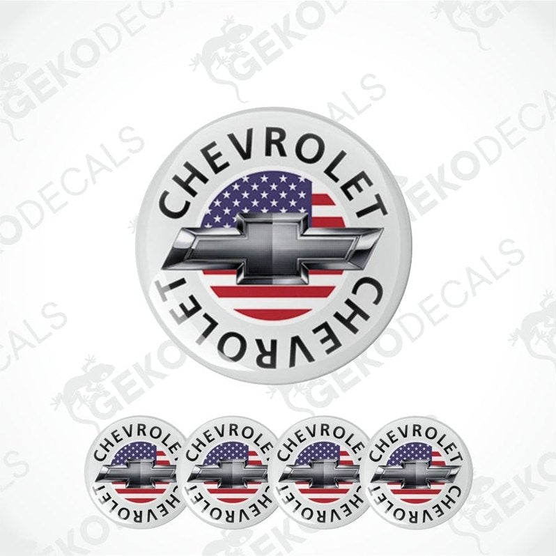 Chevrolet logo with American flag design on a white background