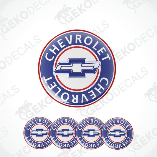 Chevrolet logo decal with a red and blue design on a white background.