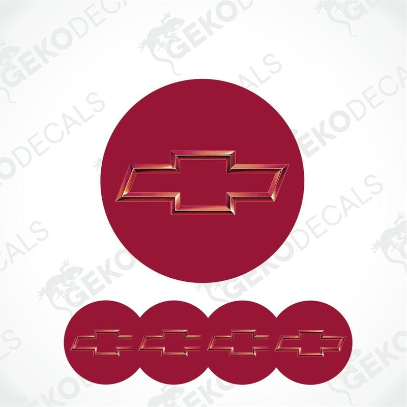 Red Chevrolet logo decal set on a white background
