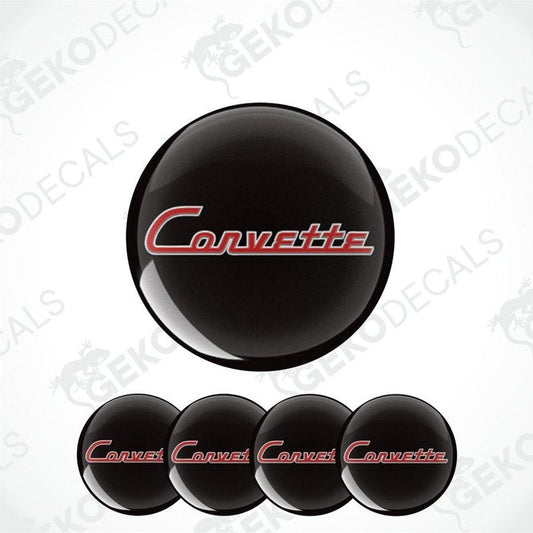 Black Corvette logo emblems on a white background with 'Gekodecals' branding.