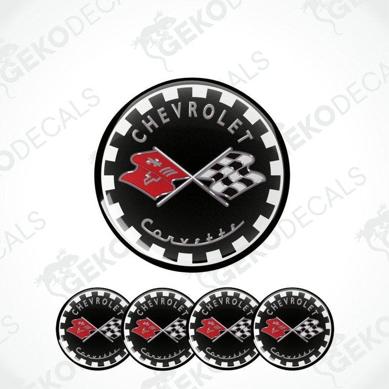 Chevrolet Corvette logo and emblem set on a white background