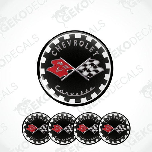 Chevrolet Corvette logo and emblem set on a white background