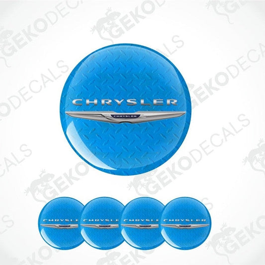 Blue Chrysler logo decal with a white background