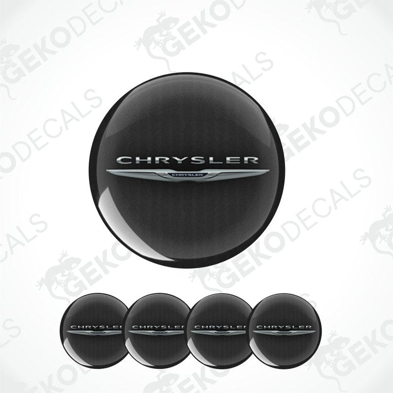 Black Chrysler logo decal on a white background