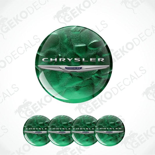 Green Chrysler logo decal with a white background