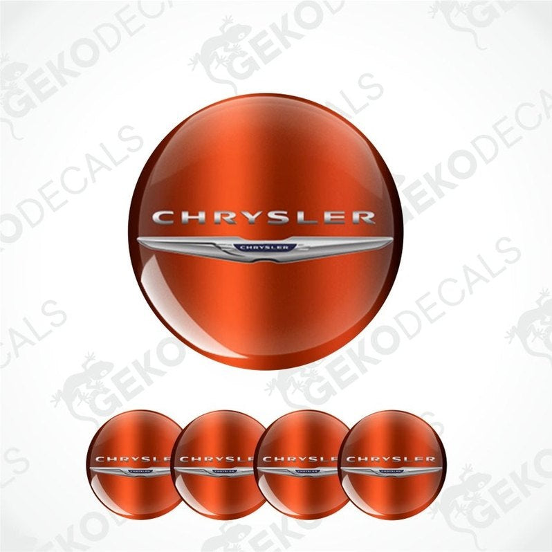 Chrysler logo decal on a white background with 'Geckodecals' watermark.