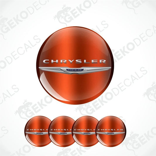 Chrysler logo decal on a white background with 'Geckodecals' watermark.