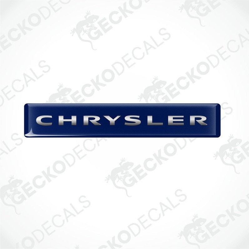 Blue vinyl stickers with the word 'CHRYSLER' branded on them.