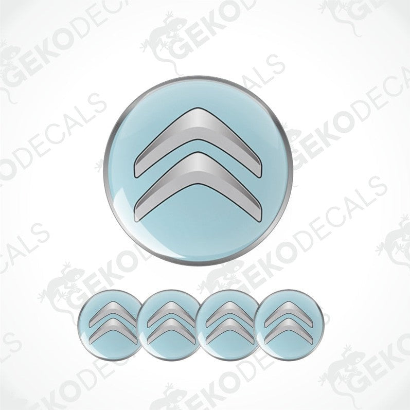 Citroén logo and text on a light blue background