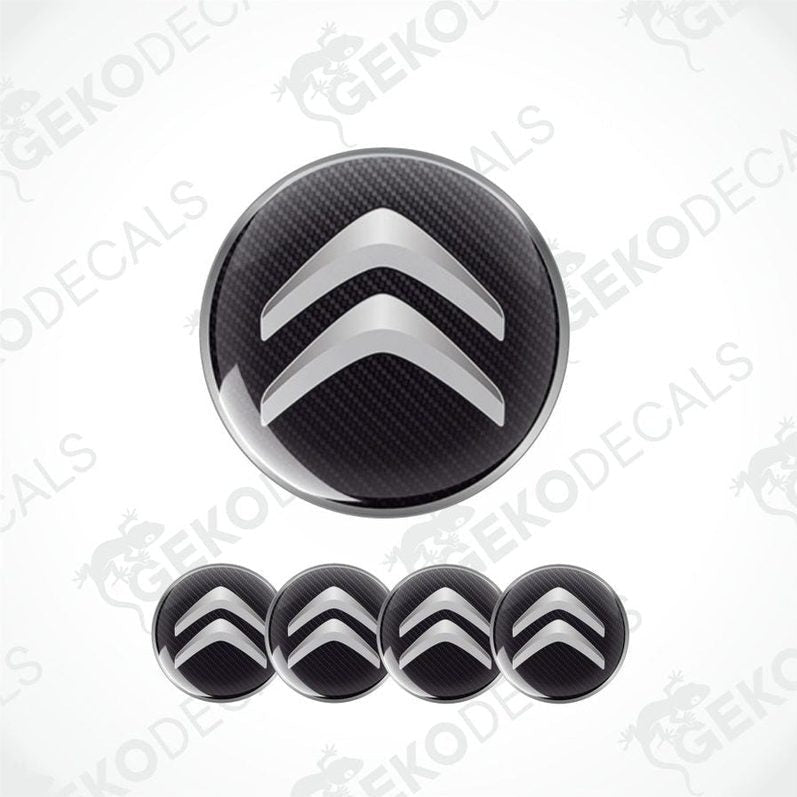 Set of Citroén logo emblems on a white background with 'Gekodecals' branding.