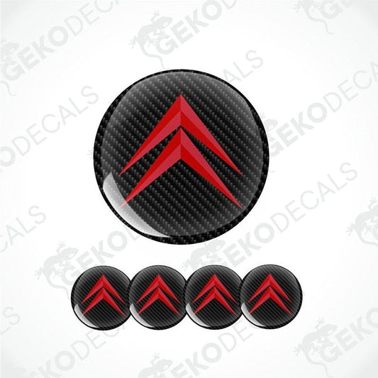 Set of Citroén logo decal stickers on a white background with 'Gekodecals' branding.