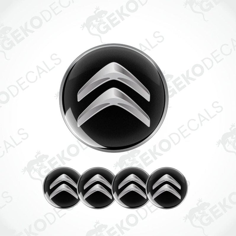Citroén logo and four smaller versions on a white background with 'Gekodecals' branding.