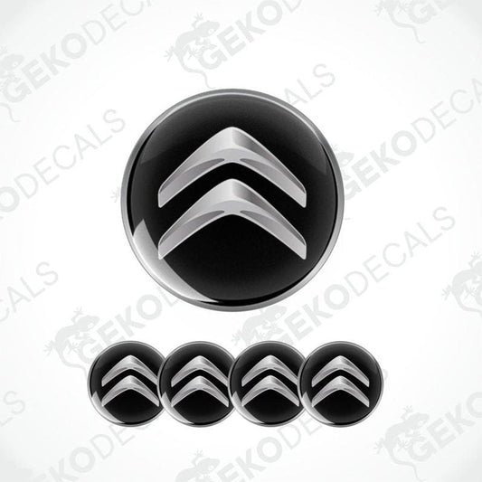 Citroén logo and four smaller versions on a white background with 'Gekodecals' branding.