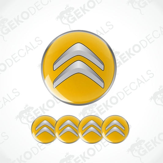 Citroén logo decal with yellow background