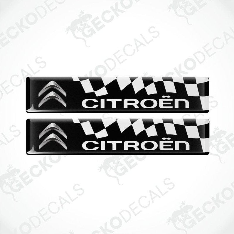 Two black, white, and red vinyl stickers with the CITROEN brand logo.