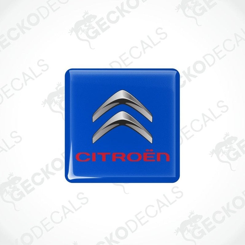 Blue vinyl stickers with the CITROEN brand logo and a white background.