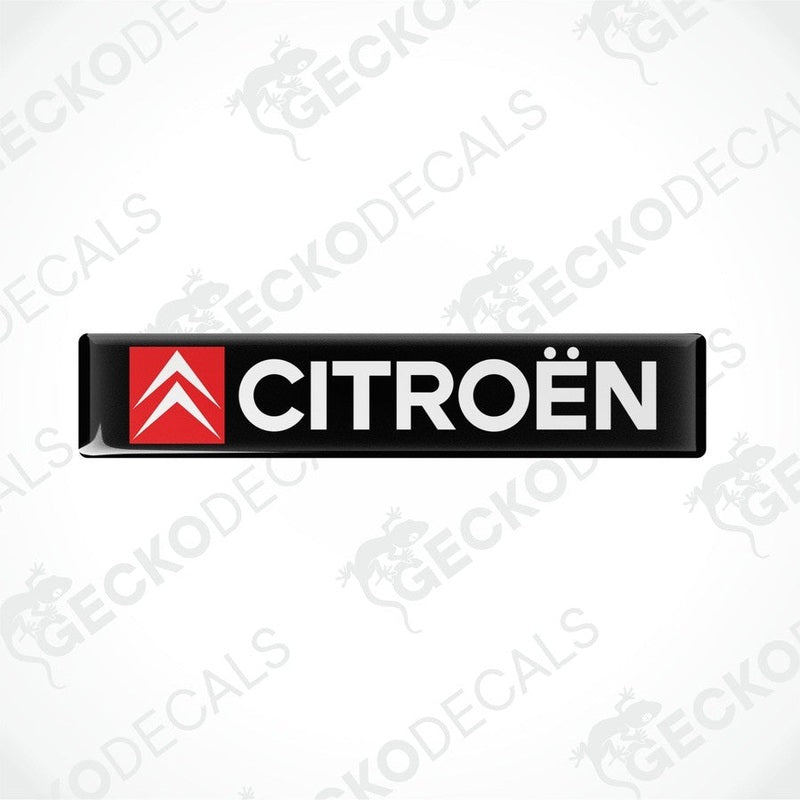 Rectangular black, red, and white car decals with the CITROEN brand logo