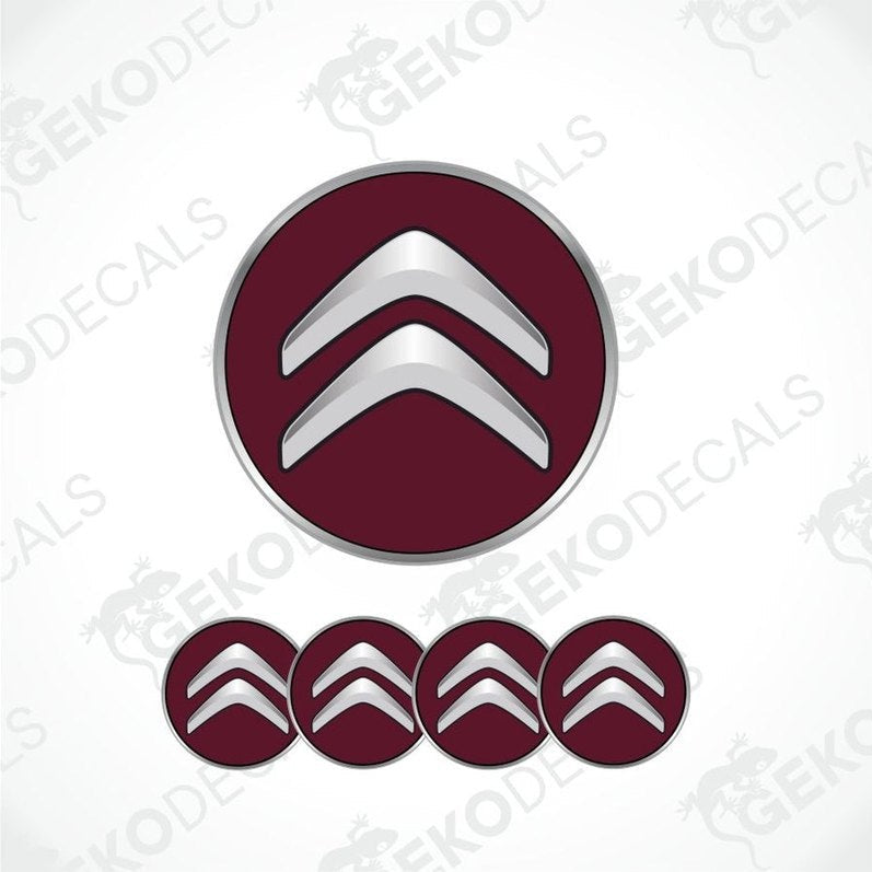 Citroén logo decal set on a white background with 'Gekodecals' branding.