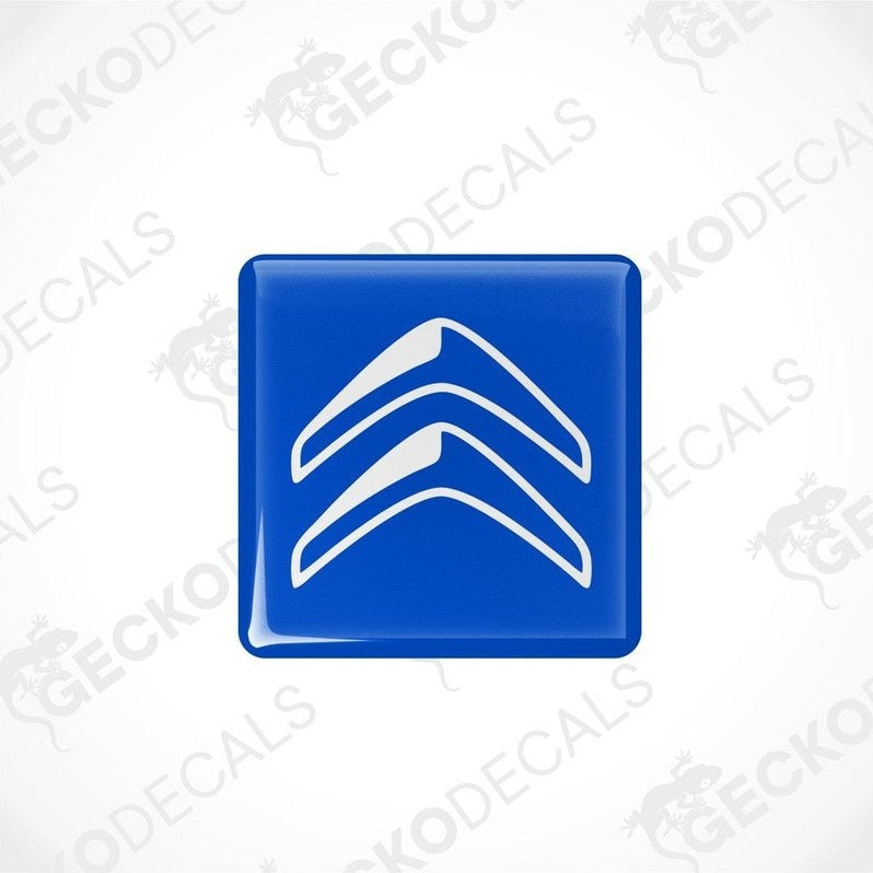 Blue vinyl stickers with white Citroen logo.