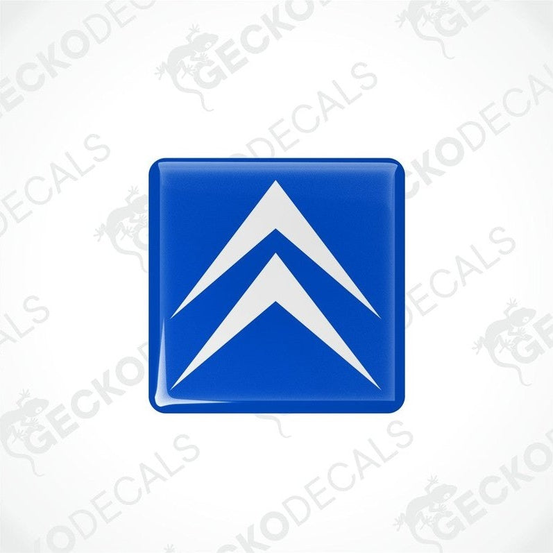 Blue vinyl stickers with white Citroen logo.