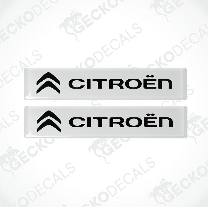 Two white vinyl decals with the black CITROEN logo