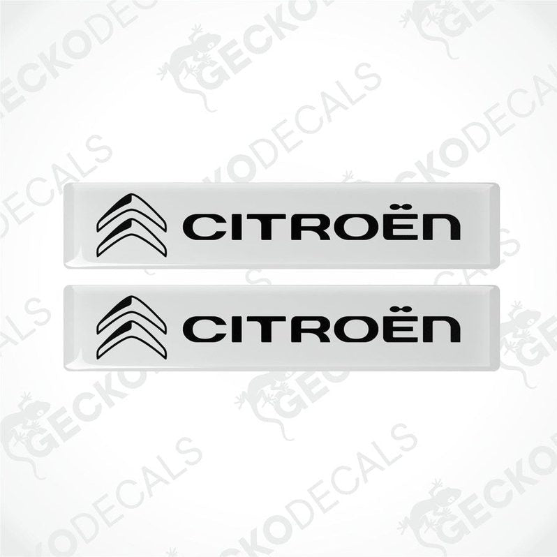 Two white vinyl decals with the black CITROEN logo
