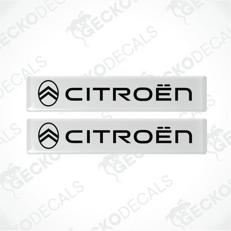 Two white vinyl decals with the black CITROEN logo