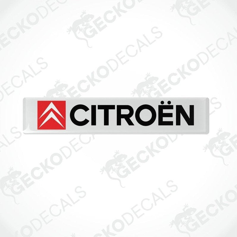 Rectangular white, red, and white car decals with the CITROEN brand logo