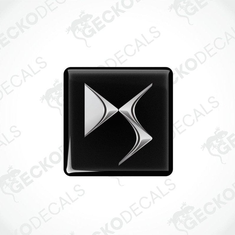 Black and silver car decals with a geometric pattern design.