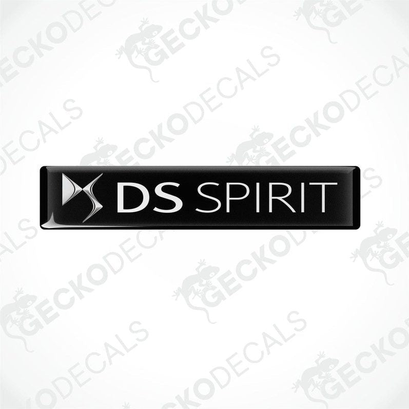 Black vinyl decals with 'DS SPIRIT' text in white, designed for use as car stickers.