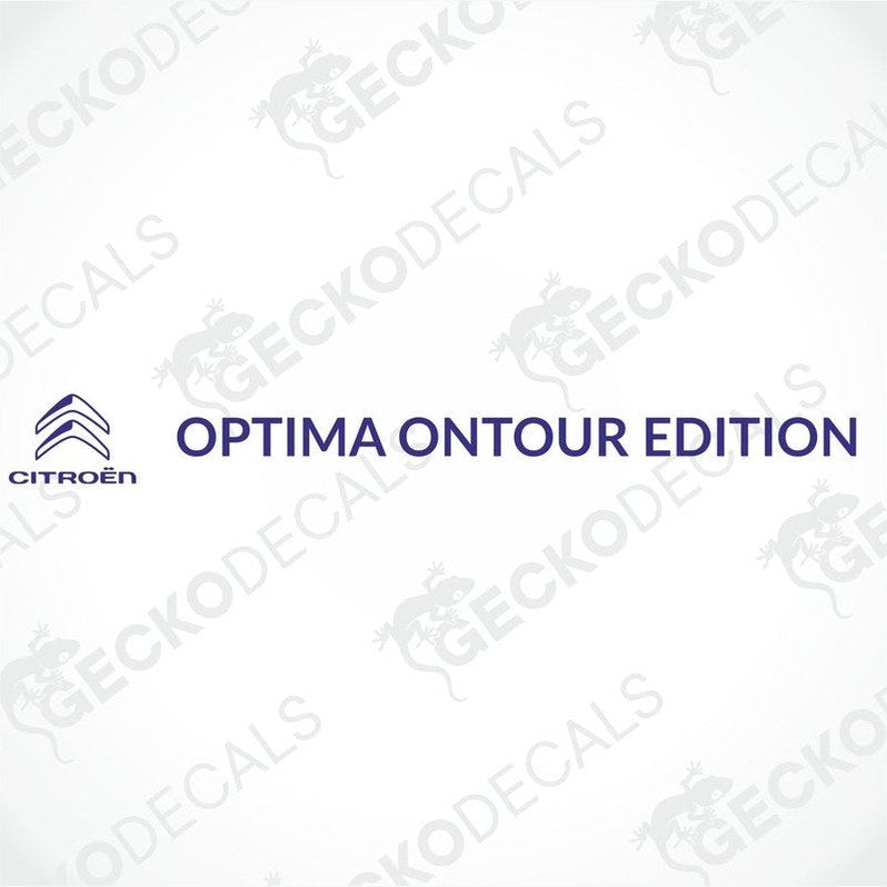 Purple Citroën Optima Ontour Edition die-cut sticker for caravan exterior