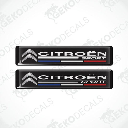 Two Citroén Sport emblems on a white background with 'Gekodecals' branding.