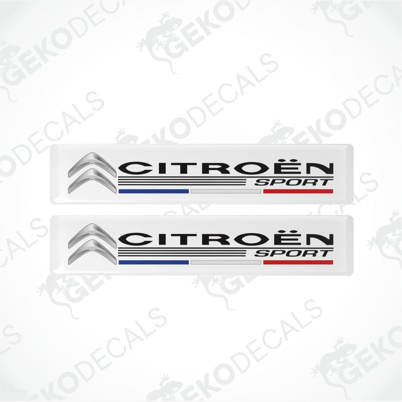 Two Citroén Sport car decals on a white background with 'Gekodecals' branding.